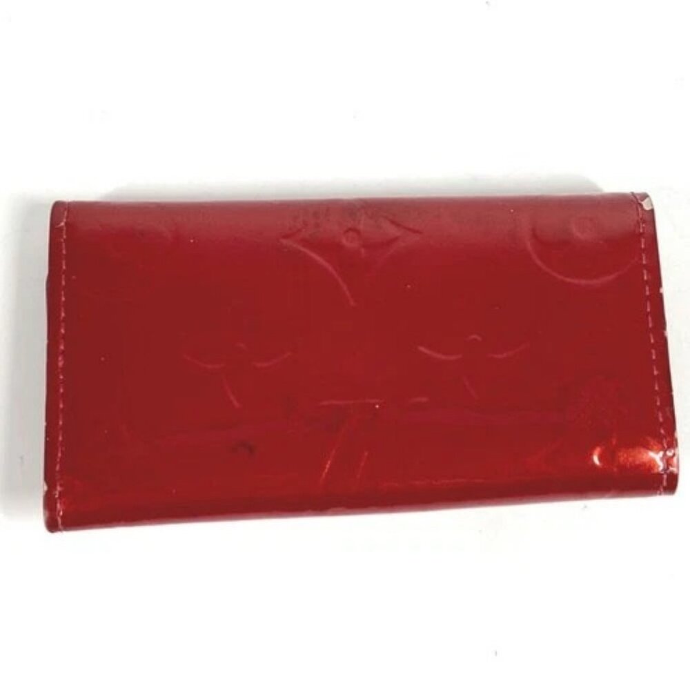LOUIS VUITTON M91211 MonogramVernis Multicles4 key 4p Key Case Pomdamul Red - Picture 6 of 11